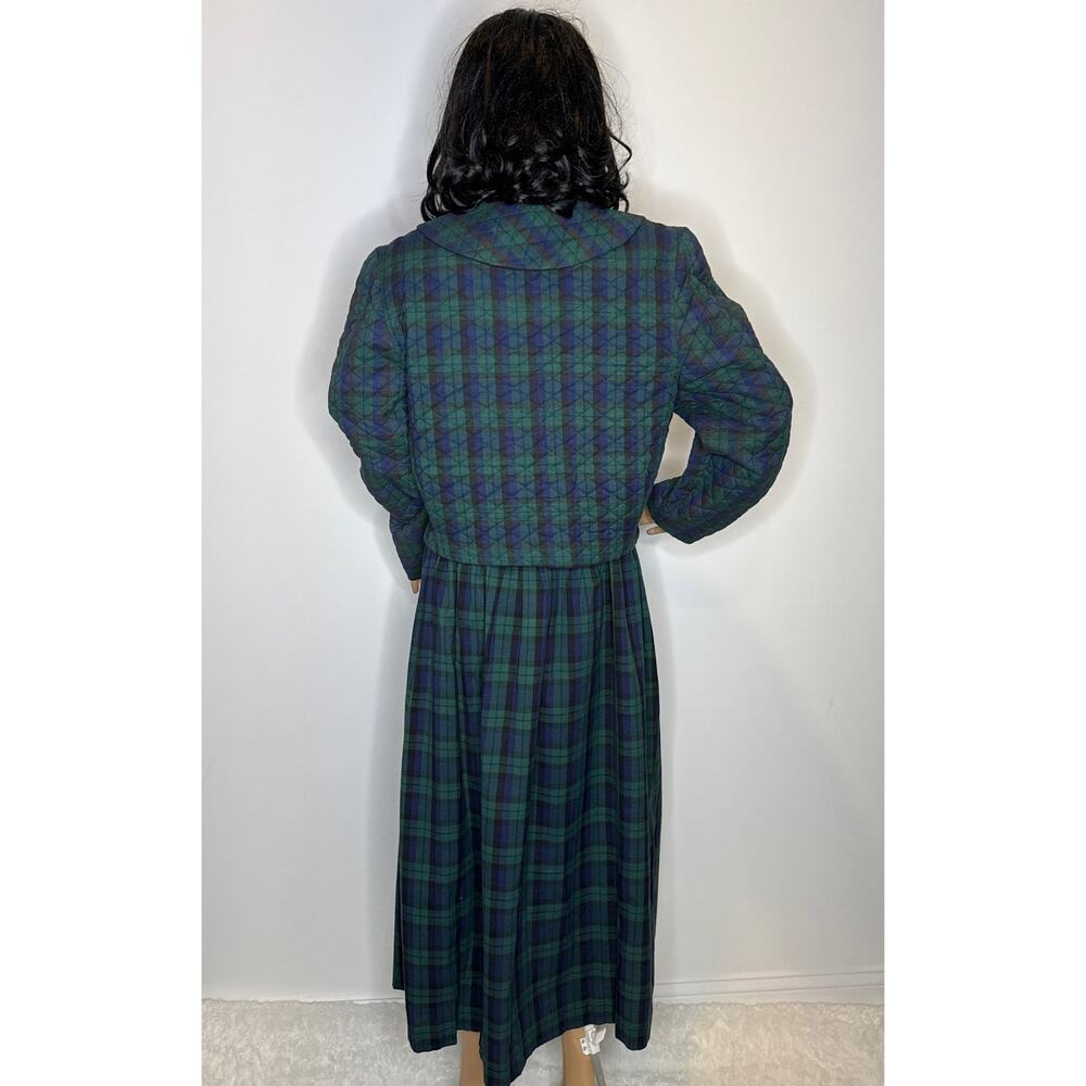 Vintage Cullinane Quilted Plaid Jacket & Skirt Set preppy Made in USA medium - Picture 4 of 14
